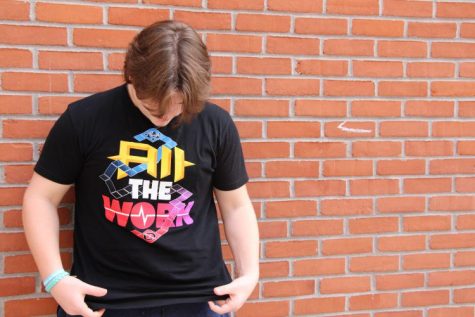 Junior Matt Lee showing off his Ninja merch.