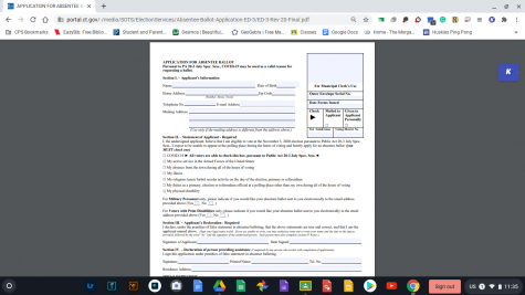 Absentee Ballot Form