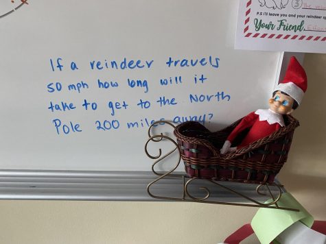 An elf in Ms. Cricsuolos room