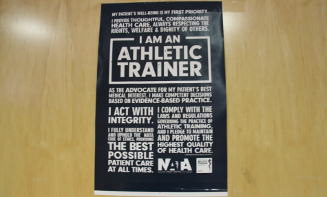 Poster outside Athletic Trainers office