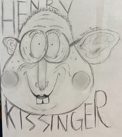A caricature of Henry Kissinger