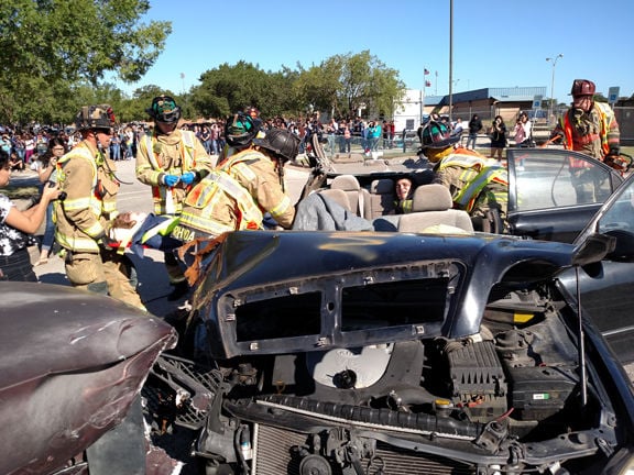 Mock Car Crash for Prom (Bryan College Station Eagle)