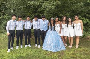 Junior Maria Lopez with her quinceanera court