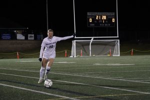 Riley Febbroriello taking a free kick