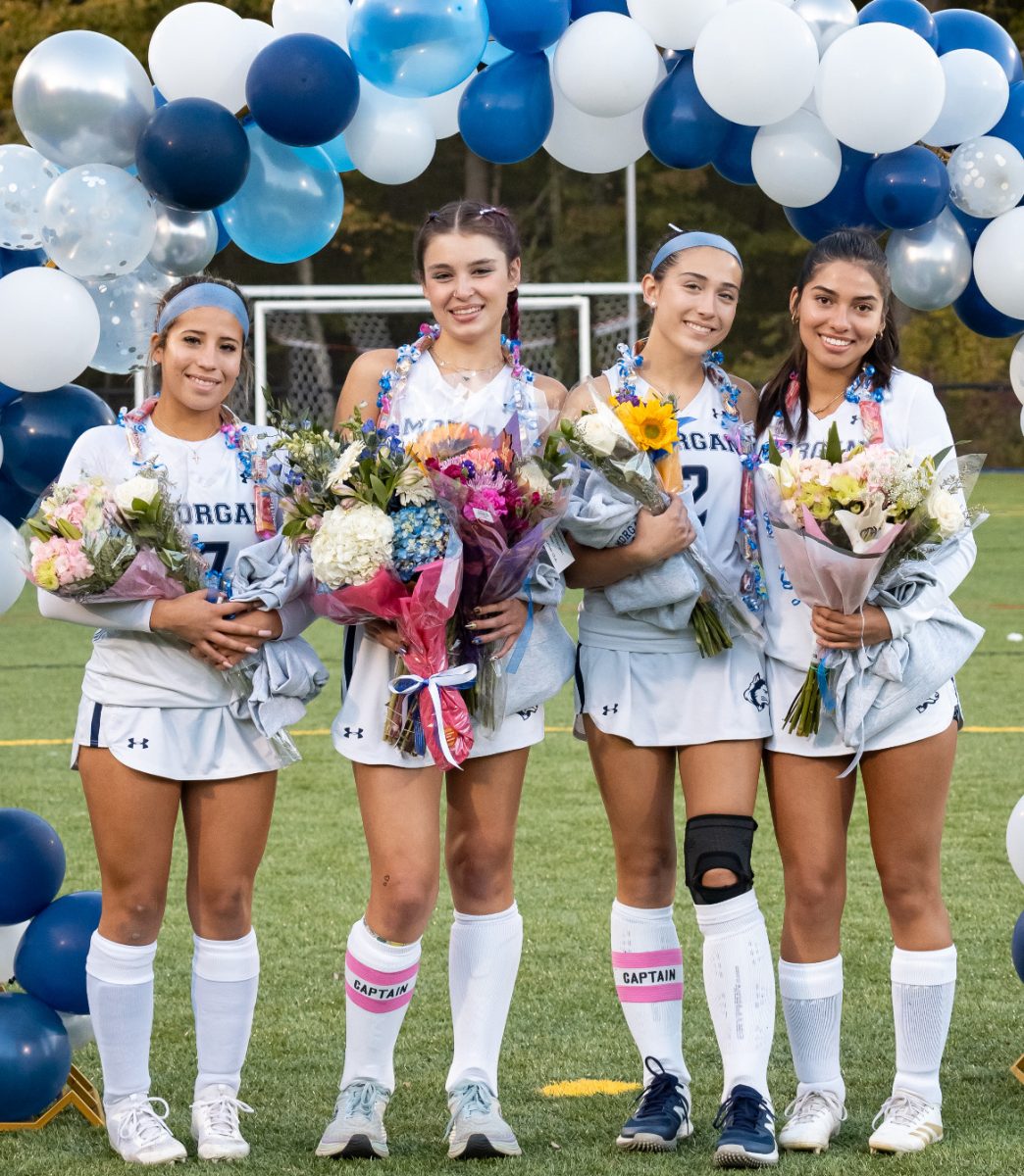 The seniors after getting announced before the game.