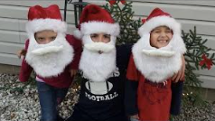 Pictured are Ariana Farr and her family each dressed up as Santa Claus.
