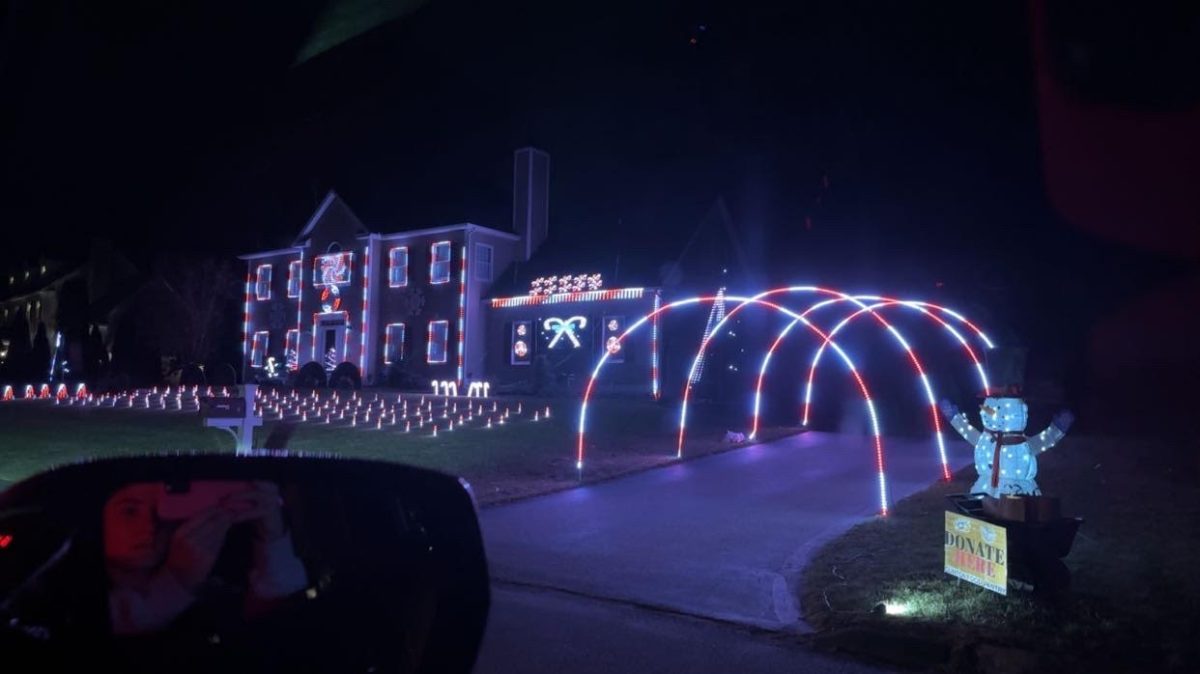 Pictured is a light show Taylor Breen saw as she and her family drove around.