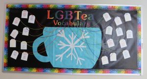 LGBTea Vocabulary Bulletin Board designed by Morgan's GSA club