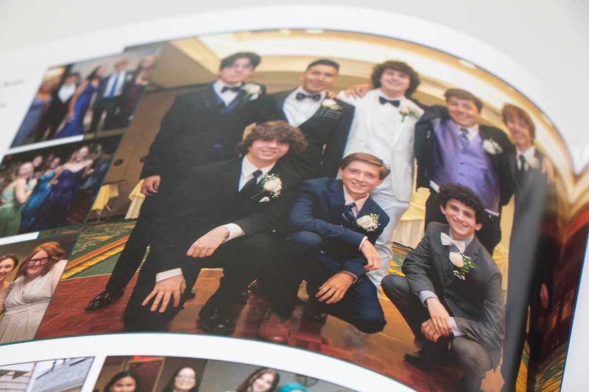 Various photos of the Morgan Junior Prom, with students in suits and dresses.