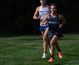 Bowker running during a meet at Indian River where he finished in 18:13.