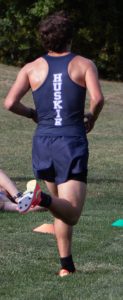 Bowker finishing his race.