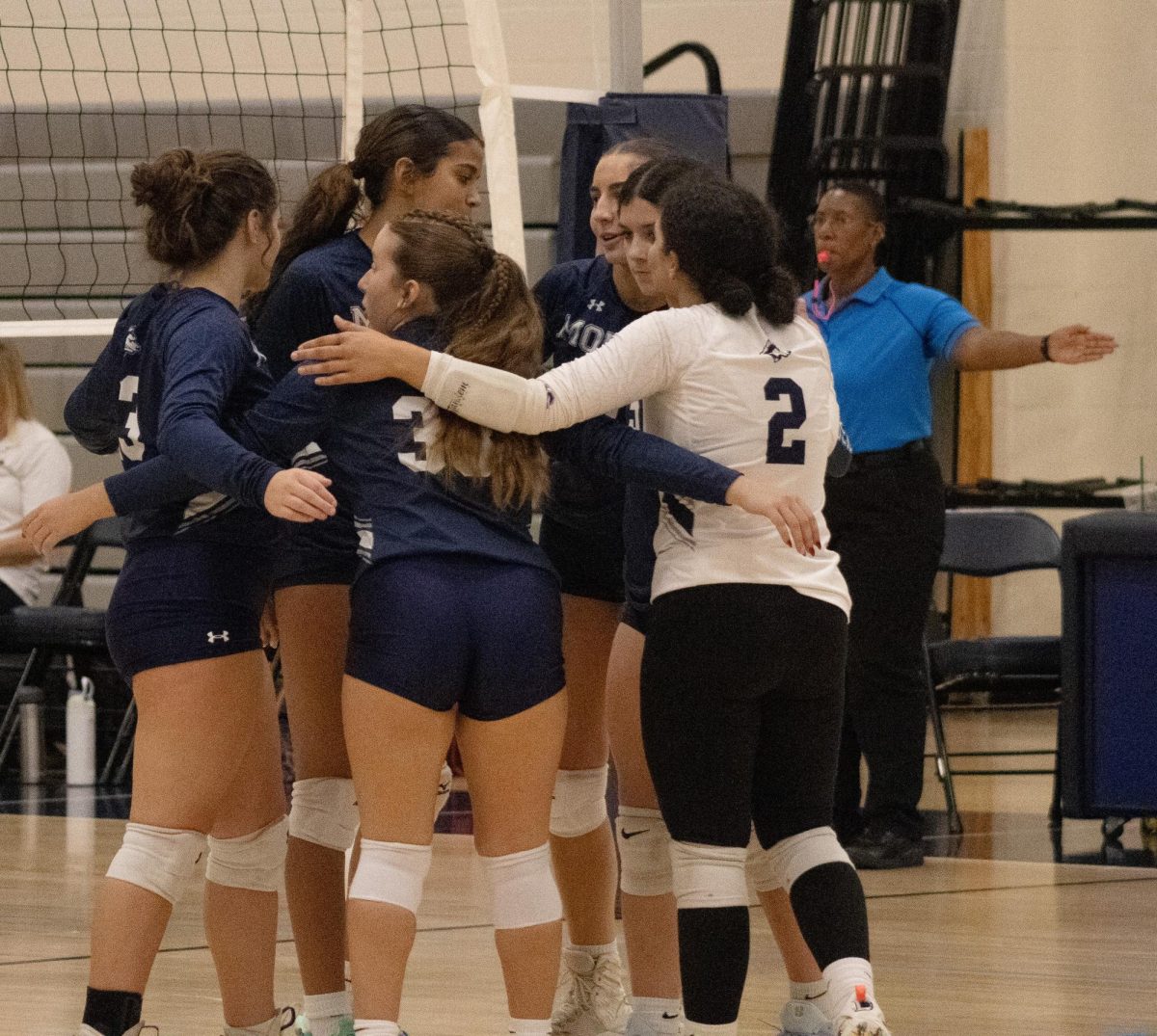 Morgan volleyball during game against portland