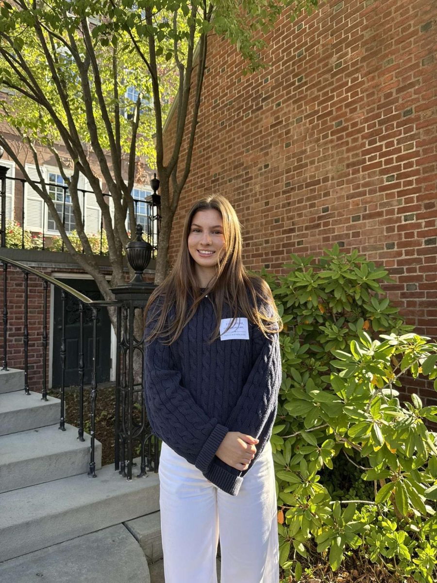 Senior Kate Gardner receiving the Yale book Award at Yale University.