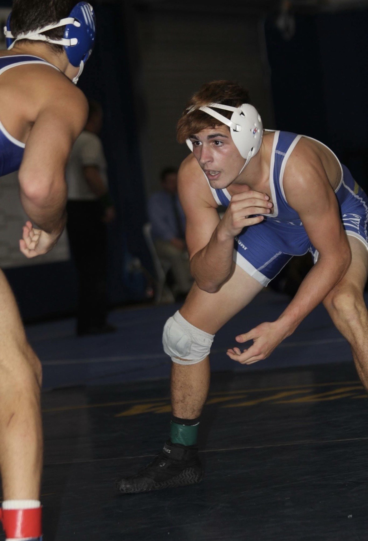 Matthew Elias wrestling while at Roger Williams University