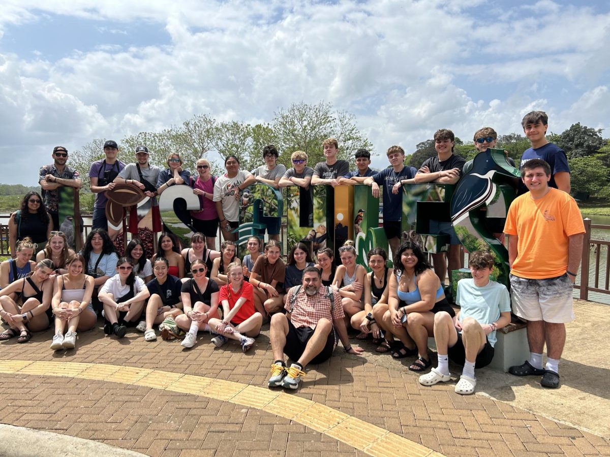 Students from Costa Rica trip 2024, posing in Los Chiles, Costa Rica.
