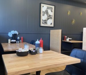 The modern and simplistic interior design of The Hangry Goose.